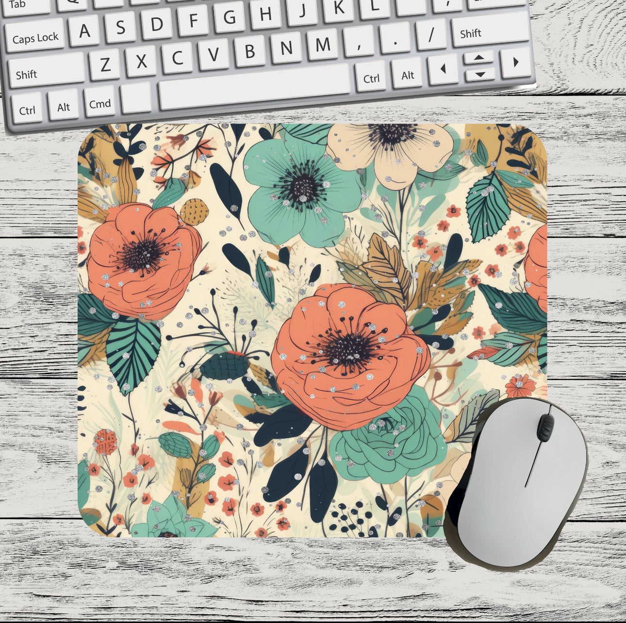 Vintage Floral Boho Mousepad