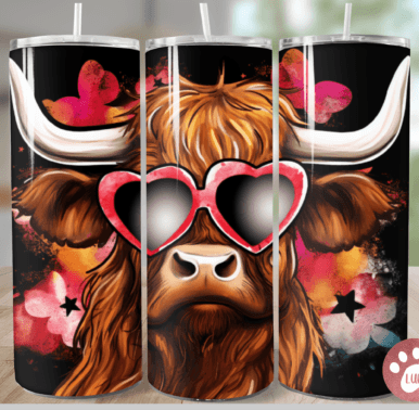 Cow Heart Glasses 20oz Tumbler