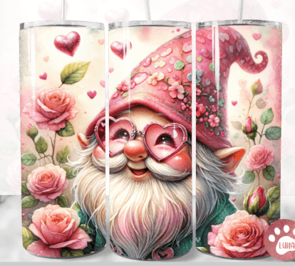 Gnome Roses Valentines 20oz Tumbler
