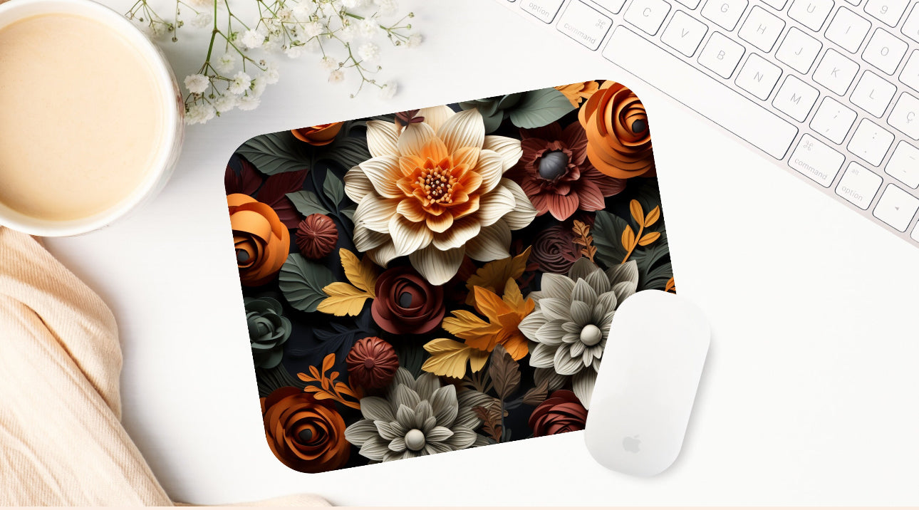 Boho 3D floral Mousepad