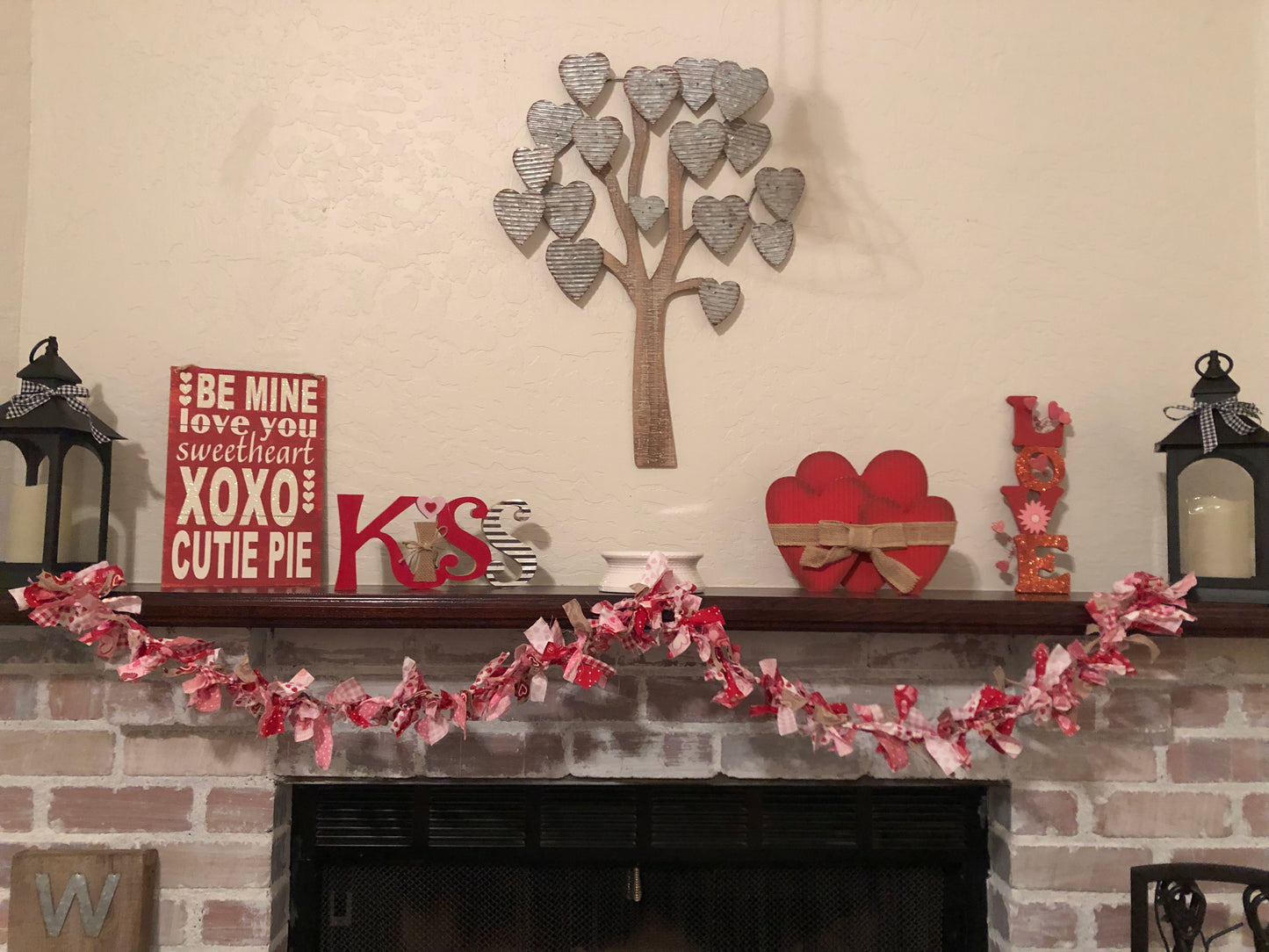 Valentines Rag Tie Garland