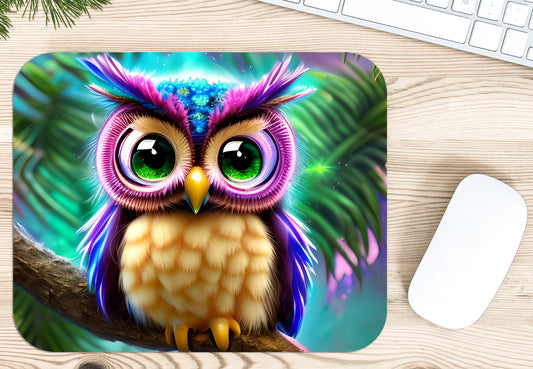 Neon Owl Mousepad