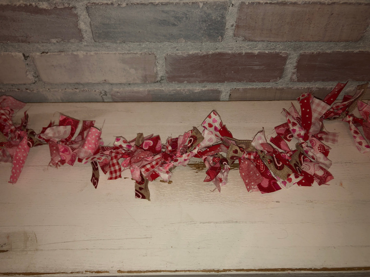 Valentines Rag Tie Garland