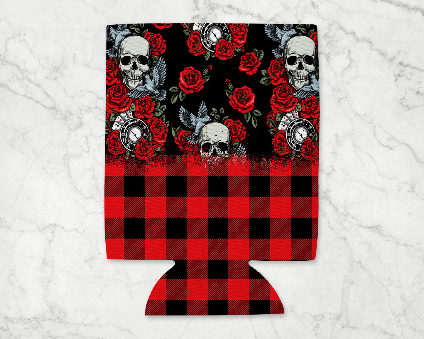 Skull Plaid Coozie