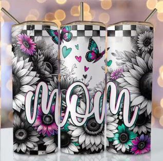 Checker Floral Mama 20oz Tumbler