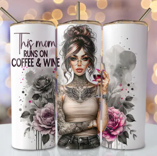 This mom runs on Coffee and Wine 20oz Tumbler