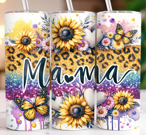 Yellow Leopard Mama 20oz Tumbler