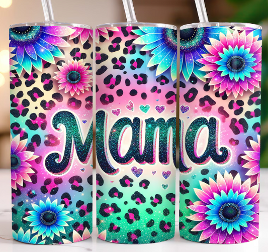 Neon floral Mama 20oz Tumbler