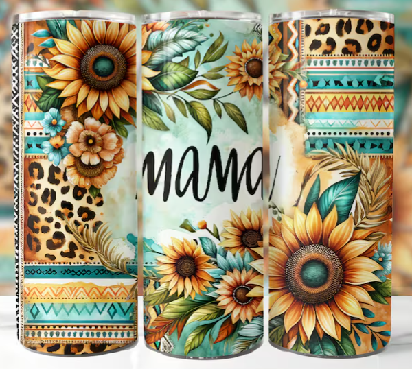 Turquoise and Yellow Mama 20oz Tumbler