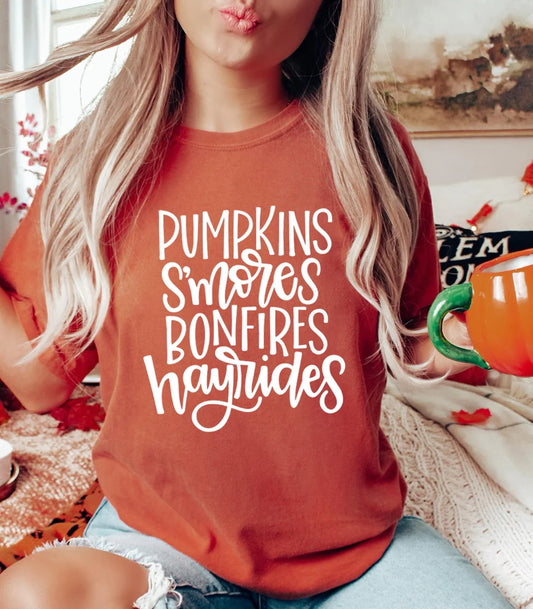 Pumpkins, Smores, Bonfires, Hayrides T-Shirt