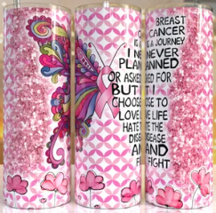 Pink Butterfly 20oz Tumbler