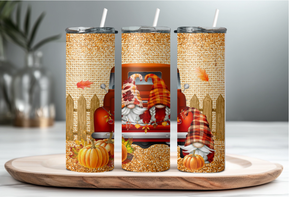 Fall Red Truck Gnomes 20oz Tumbler