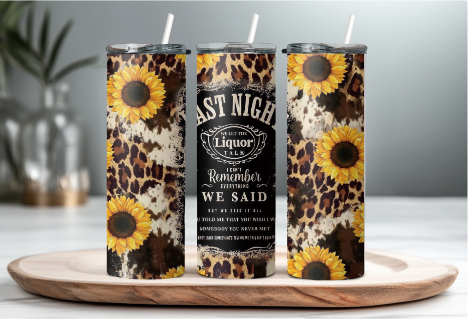 Last Night Leopard Sunflowers 20oz Tumbler