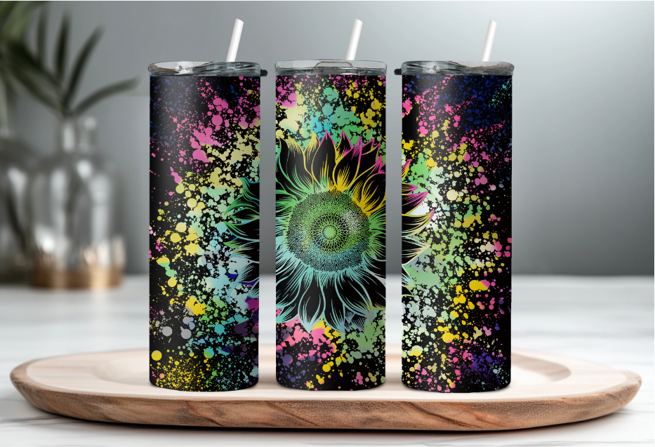 Neon Sunflower 20oz Tumbler