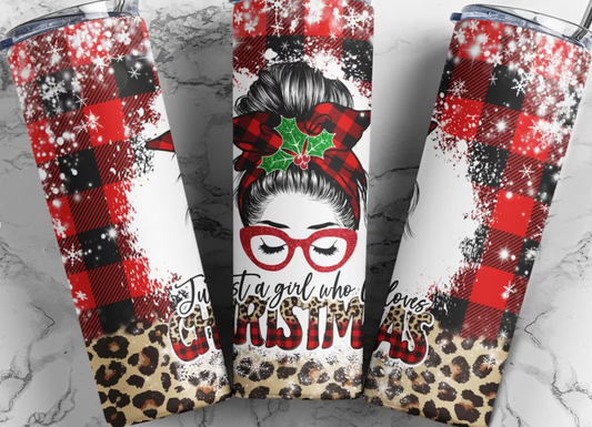 Girl who loves Christmas 20oz Tumbler