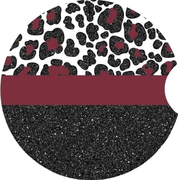 Maroon Leopard Car Coaster