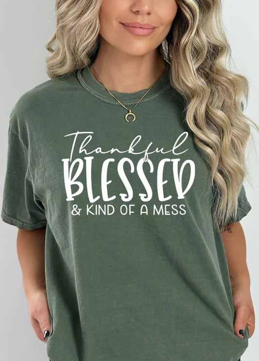 Thankful Blessed & Kind of a Mess T-Shirt