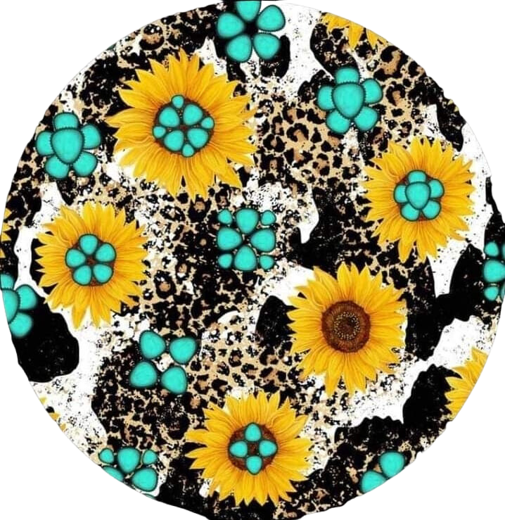 Turquoise Sunflower Car Coaster